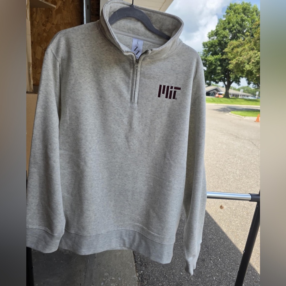 Off White Quarter-Zip MIT Sweatshirt